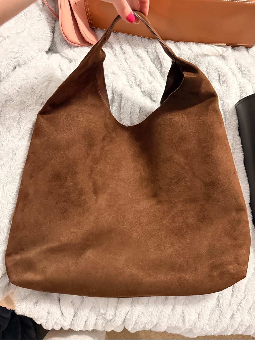 Vegan Suede slouchy GAP Hobo Bag - Classic Everyday Shoulder Tote